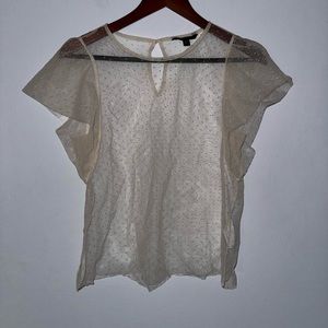 Banana republic medium mesh polka dot top.